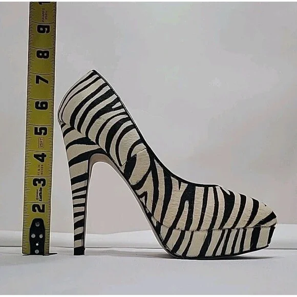 ALDO Jonquiere Zebra Print Platform Pumps Stiletto High Heels Women’s Size 7 - Picture 9 of 16